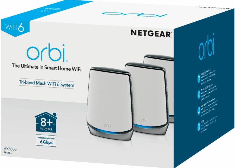 NETGEAR Orbi Whole Home 3-band Mesh Wi-Fi 6 System